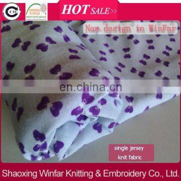 shaoxing winfar Textile Open End Spinning 30s Viscose bowknot Printed Fabric 94 Rayon 6 Spandex