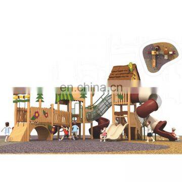 New type fun children outdoor wooden playground big slides for sale