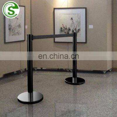 Powder coated black stanchion post Retractable Line Barriers styles