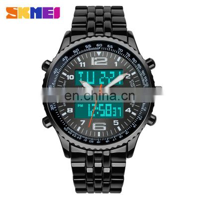 2018 Hot Skmei AD1032 Stainless Steel LED Digital and Quartz Men Wristwatch Top Brand China Supplier Watch