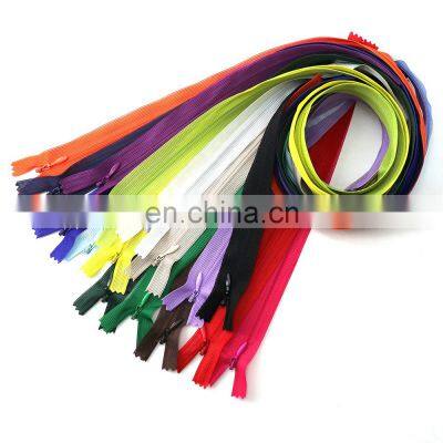 3# Repairable Clothing Colorful Y Teeth Auto Lock Zip Closed End Nylon Invisible Zipper