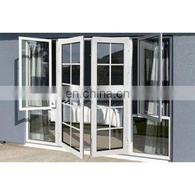 Aluminum Exterior Double Glass French Entry Door Swing Casement Door