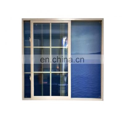 America standard tempered glass Upvc/vinyl impact sliding window /security mesh net sliding window