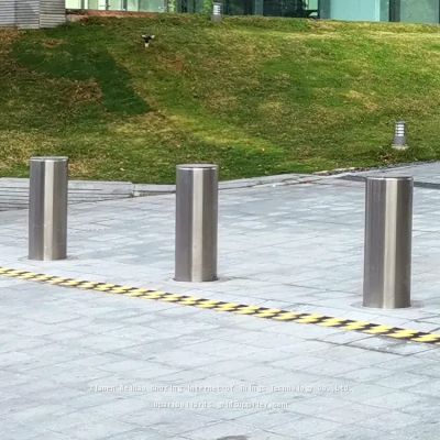 UPARK Good Quality Car Parking Residential Metal Flat Top Driveway Security Post Pavement Steel Traffic Fixed Columns Bollard