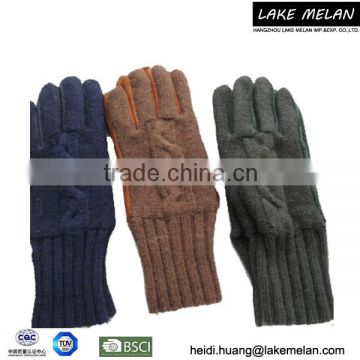 Hot Selling Acrylic Kniited Glove With Lining For AW 16 LMJC-016