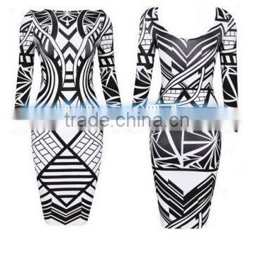 Elegant Embroidery Bodycon New Fashion Casual Bandage Dress