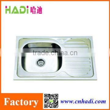 foshan single bowl sinks stainless steel kitchen sink with drain board HD7645