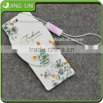 Customized logo ladies jewelry box cloth hangtag for luggage