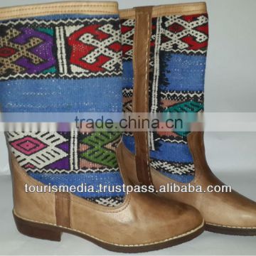 Brown Handmade moroccan kilim boot size 39 wholesale price