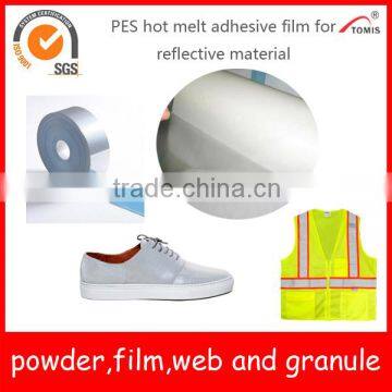 PES/copolyester hotmelt adhesive film for reflective tape