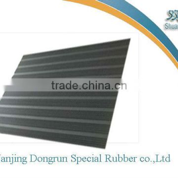 Black Fine and wide ribbed rubber sheet