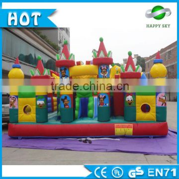 Popular 0.55mm PVC cheap amusement park inflatable, inflatable fun city for sale