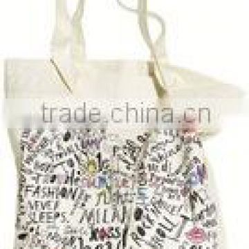 Popular Custom Thick Shopping Canvas Cotton Full Color Printing Tote Bag