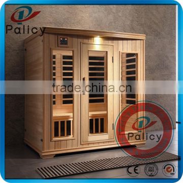 wooden accent in infrared capsula spa sauna room for 1 person