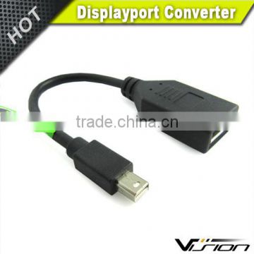 Mini DisplayPort male to DisplayPort Female Adapter in Black - 4K Resolution Ready