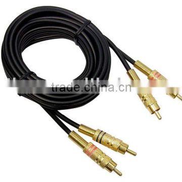 Audio Cable, Metal 2RCA Plugs to 2RCA Plugs