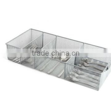 high quality silver 4 cube metal mesh kitchen organizer