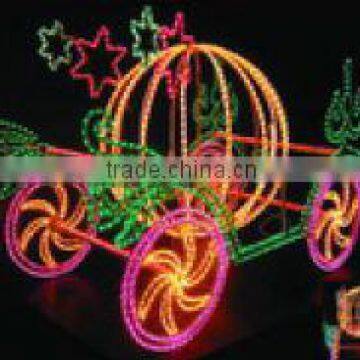 New Design For 2014 Hallowmas Led Motif Garden Lights,Pumpkin Cart Motif Light