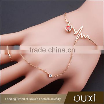 OUXI korean style 18k gold platedbracelet jewelry design for girls 30361