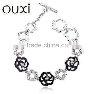 White black simple bracelet jewelry made with austrian crystal 30105