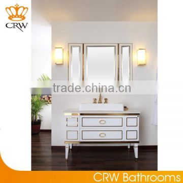 CRW GSP8101 White Solid Wood Bathroom cabinet With Light