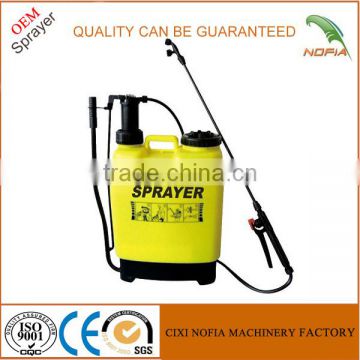 Agricultural battery powered knapsack sprayer with auto-pump