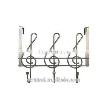 Over door musical note shape metal hooks for hangers