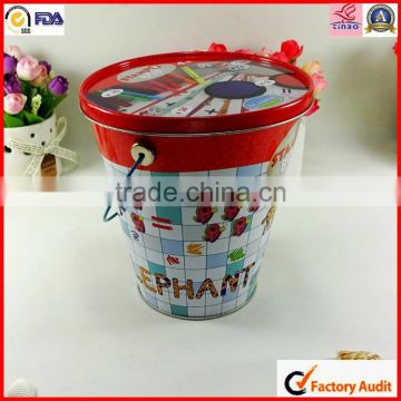 wholesale tin metal candy pail with handle