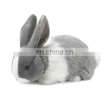 2016 hot selling gift handmade grey fur rabbit plush toy