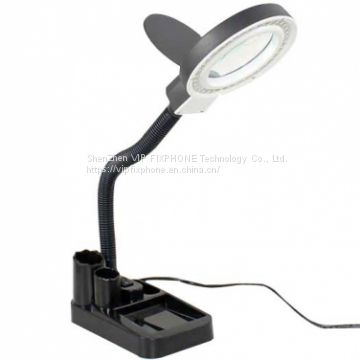 10x HD LED Lamp Desktop Magnifying Glass For Fix Phone Motherboard