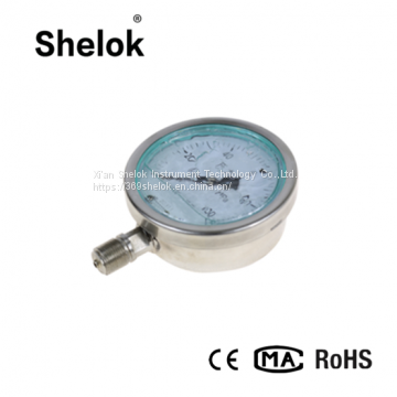 Mechanical oil filled pressure gauge
