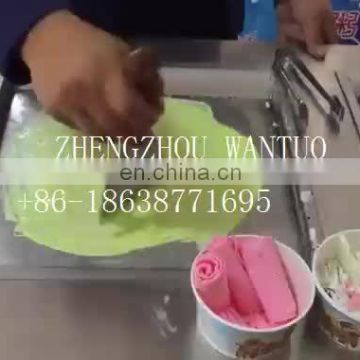 Commercial single pan fried ice cream roller machine with 8 drums price