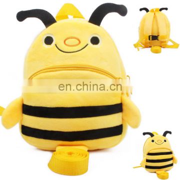 1-2T Baby Plush Backpack The lost bags Toddler kindergarten Cartoon bees Yellow Backpack