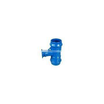 cast iron pvc pipe double socket flange end reducing tee