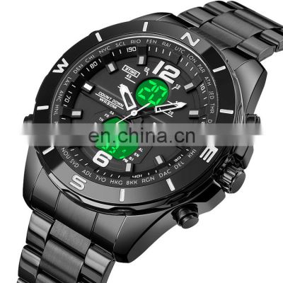 Skmei 1670 Luxury Steel Men Electronic Wrist Watch LED Analogue Luminous Digital Sport Watches