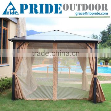 Luxury Villas Square Large Mosquito Net With Modern Outdoor Aluminum Gazebo
