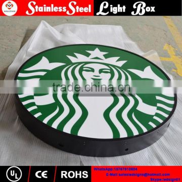 stainless steel frame and flex face light box for brand