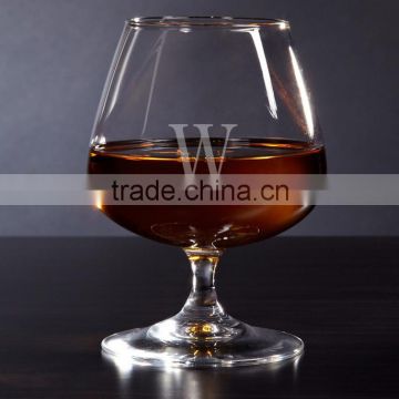 Pair of Vintage 26 Oz Brandy Glasses monogrammed cognac brandy glass leadfree blown manufacture