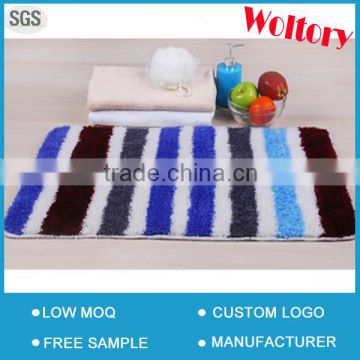 Bathroom Stripe design Polyacrylic latex back jacquard bath mat set