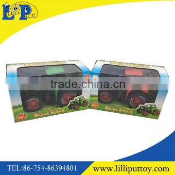 2 colors assorted frictin power plastic farm truck toy