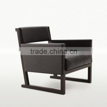 Modern leather single sofa (D-64)