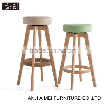 First touch hot swivel wooden bar stool with round seat AM-078