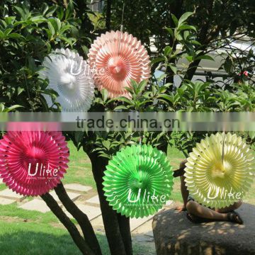 popular tissue paper die--cut fan flowes for outdoor birthday party decorations