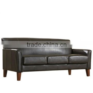 Dark Espresso Vinyl Sofa&leather sofa&Leisure sofa&three Cushion Long Sofa