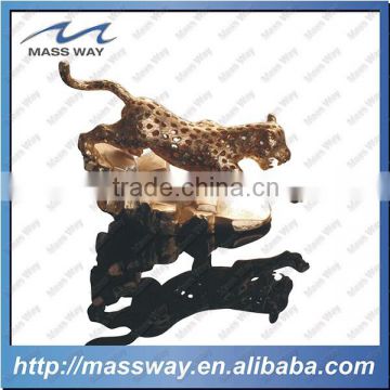 custom 3D gold cool leopard shape paper weight metal decorative