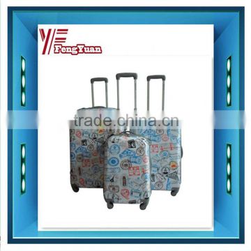 2014 china alibaba cheap Beautiful ABS printing indicia girls travel luggage/sky travel luggage