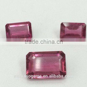 #CAZZZ Natural Pink Tourmaline Emerald Cut Faceted Loose Gemstone Rubellite