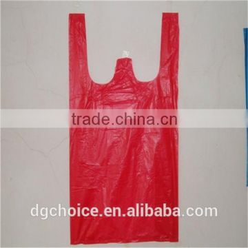Guangdong biodegradable red tshirt plastic bags wholesale