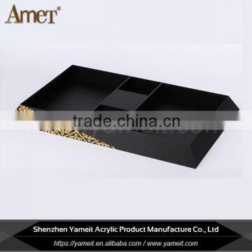 Wholesale hot sale mordern brown square food or fruit acrylic tray