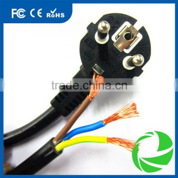High quality European standard AC power cord 3 plug Power Cord Cable 1M 1.2M 1.5M 1.8M 2M AC power cord 3 hole shape